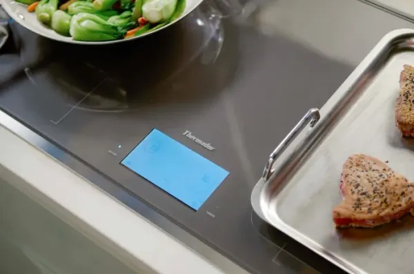 A close-up of the Thermador CIT36YWB induction cooktop